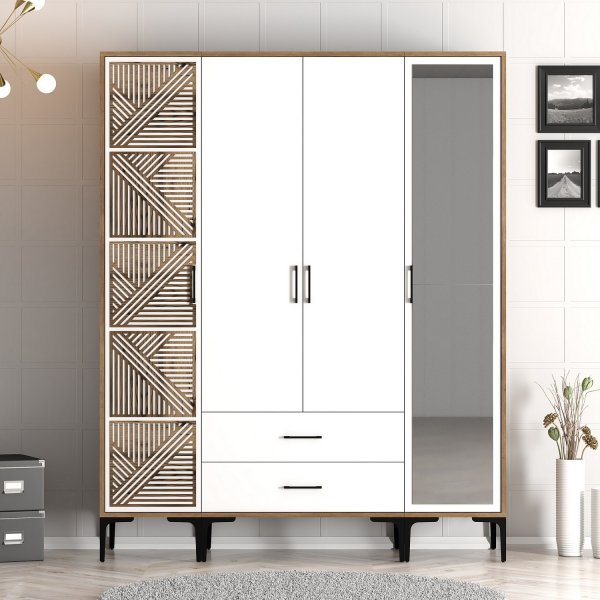 Armoire Kumsal 10 Noyer/blanc Armoire Kumsal 10 Noyer/blanc