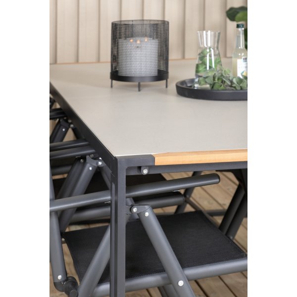 Texas utematgrupp med 6 st Break stolar - Svart/Gr/Natur