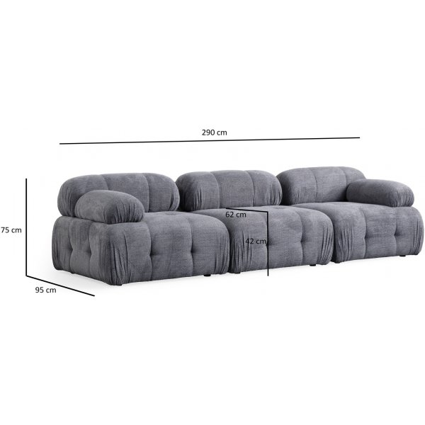 Petit canapé 3 places - Gris Petit canapé 3 places - Gris