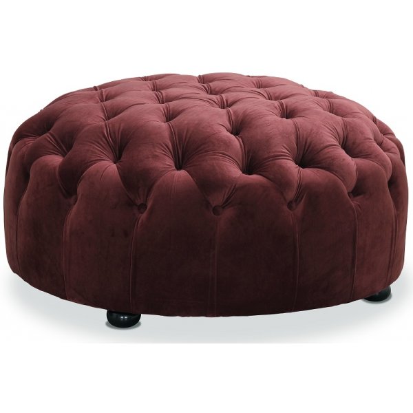 Chesterfield Cambridge sittpuff - Rostrd sammet