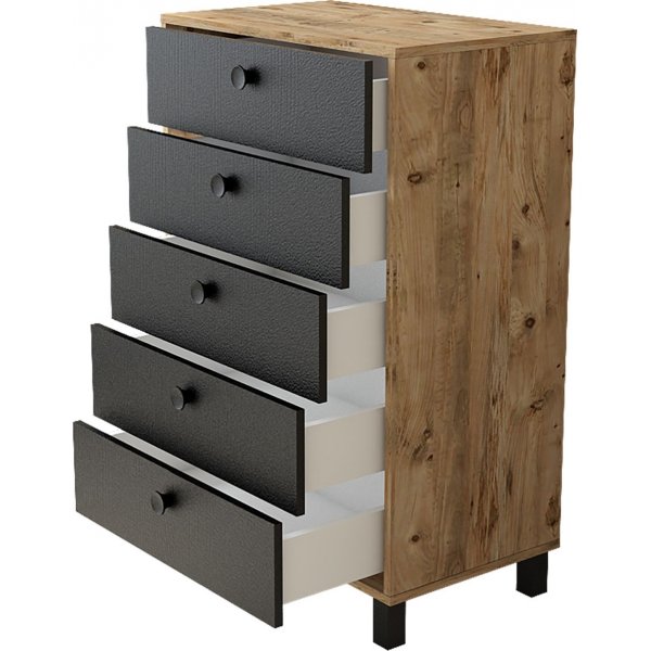 Vilamo byrå 82 - Furu/svart Vilamo byrå 82 - Furu/svart