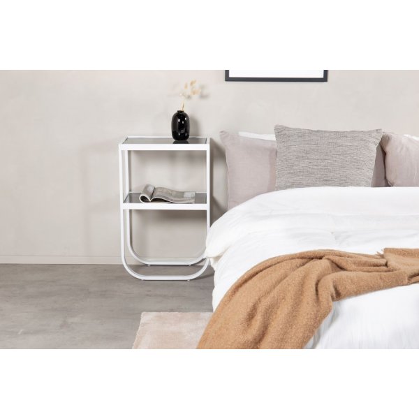 Korsbacken sängbord - Vit/grå Korsbacken sängbord - Vit/grå