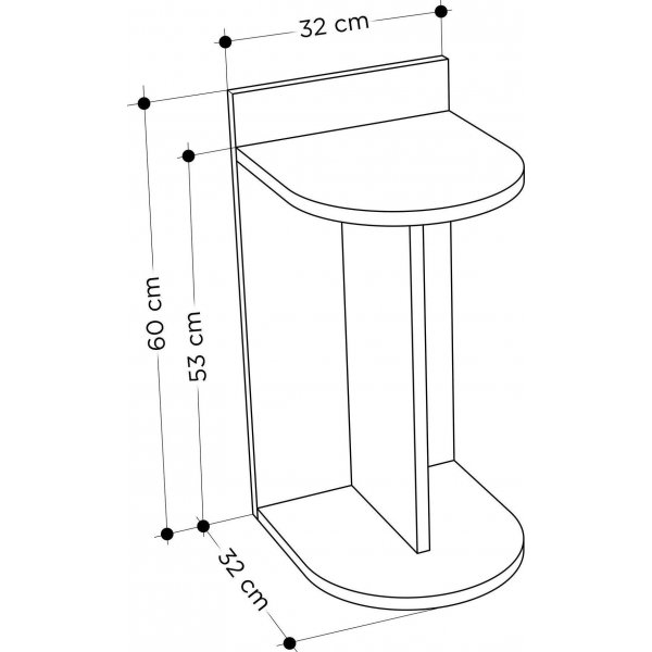 Dom sidobord 32 x 32 cm - Vit/ljus mocka Dom sidobord 32 x 32 cm - Vit/ljus mocka