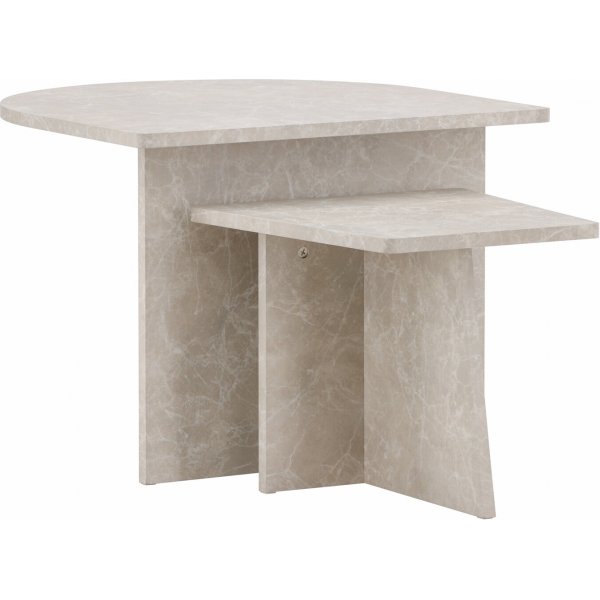 Sala salontafel 40/60 x 40/60 cm - Beige marmerlook Sala salontafel 40/60 x 40/60 cm - Beige marmerlook