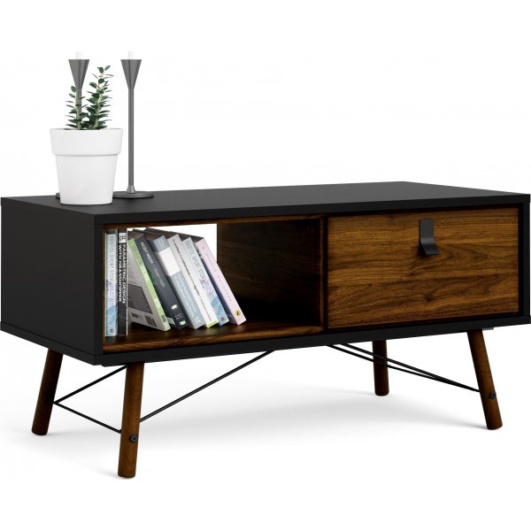 Table basse Ry 101,8 x 48,2 cm - Noir/noyer