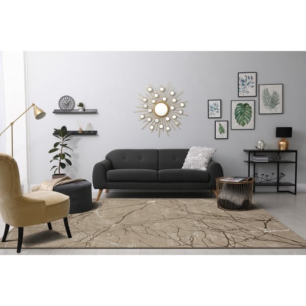 Tapis tissé à la machine Creation Tree Beige/cuivre Tapis tissé à la machine Creation Tree Beige/cuivre