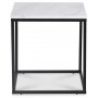 Accent soffbord 50 - Vit marmor / Svart
