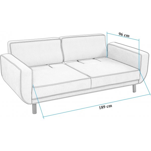 Canap lit Berjer 3 places - Crme/noyer