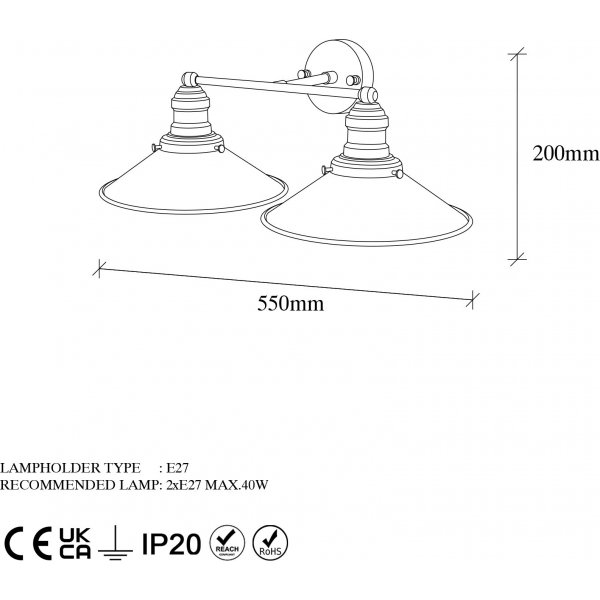Conische wandlamp 12191 - Goud