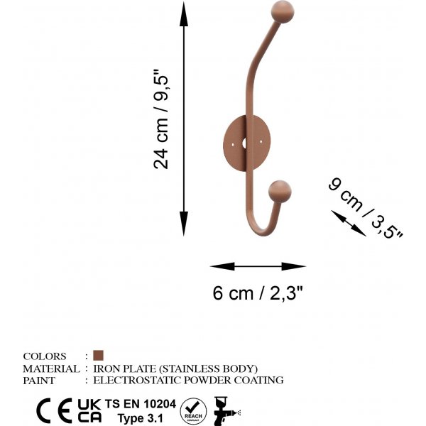 Rhino klädhängare - Koppar Rhino klädhängare - Koppar