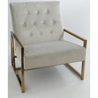 Velvet Fåtölj - Beige / Mässing Velvet Fåtölj - Beige / Mässing