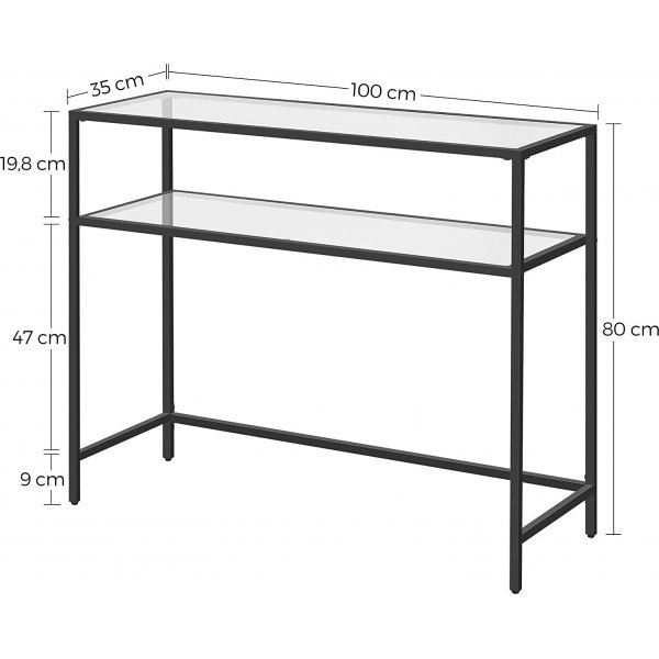 Laleh consoletafel 100 x 35 cm - Zwart