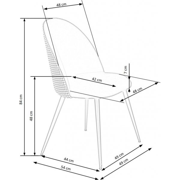 Cadeira matstol 478 - Svart/vit Cadeira matstol 478 - Svart/vit