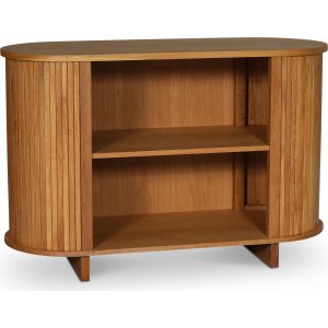 Nova låg bokhylla i oljad ek 120x80 cm + Möbeltassar Nova låg bokhylla i oljad ek 120x80 cm + Möbeltassar