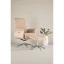 Reclinerftlj med fotpall - Whitewash / Teddy