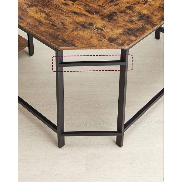 Bureau d'angle Rami 138/138 x 49 cm - Marron/noir