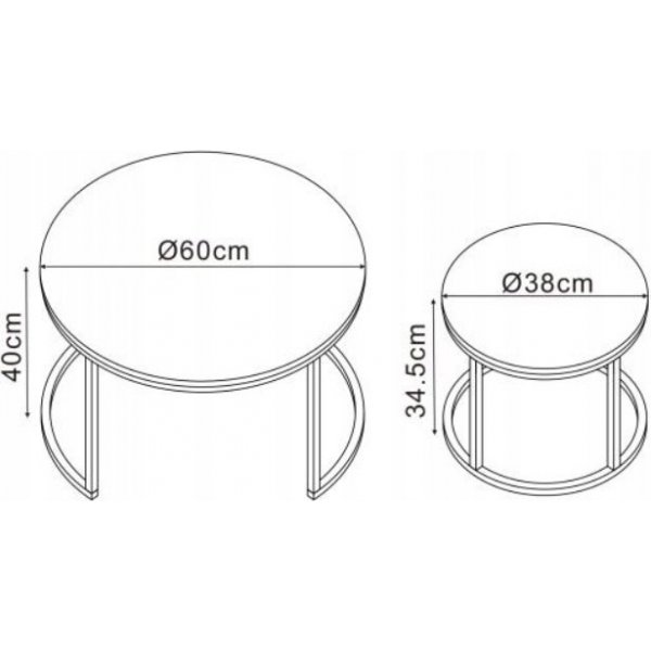 Table basse Ruffo 38/60 cm - Marbre blanc/gris argent