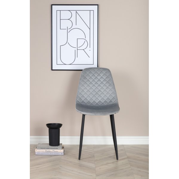 Bridge Diamond matstol - Grå sammet Bridge Diamond matstol - Grå sammet