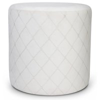 Check cylinderformad sittpuff - Vit (sammet) Check cylinderformad sittpuff - Vit (sammet)