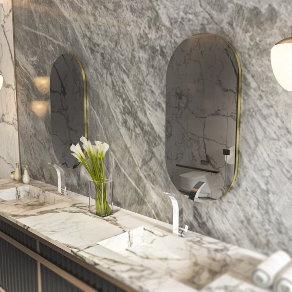 Rior\\\'s spiegel - Donkergrijs/goud