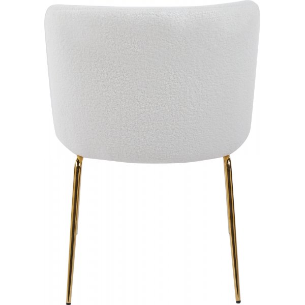 Matgrupp Lanzo 120 cm marmor beige med 4 st stolar i boucl och mssingsben