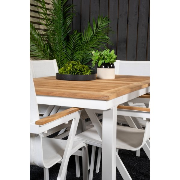 Panama utematgrupp med 6 st Mexico stolar - Natur/Vit