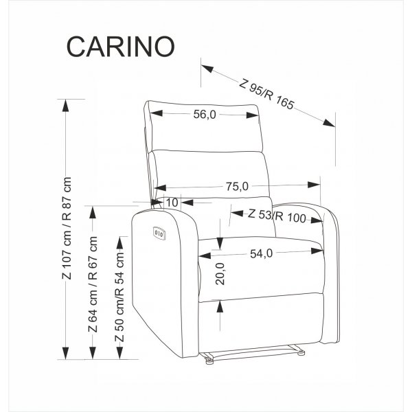 Ljusbeige Reclinerftlj elektrisk