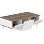 Asker soffbord 100 x 50 cm - Vit/valnt