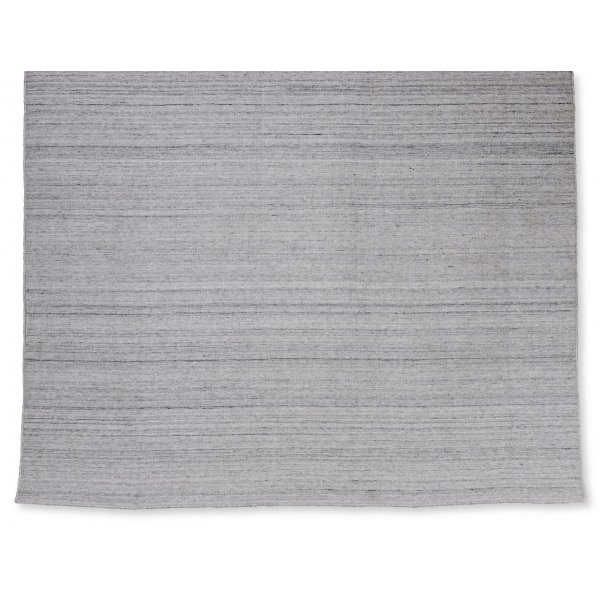 Handvvd ullmatta Island - Silver/vit
