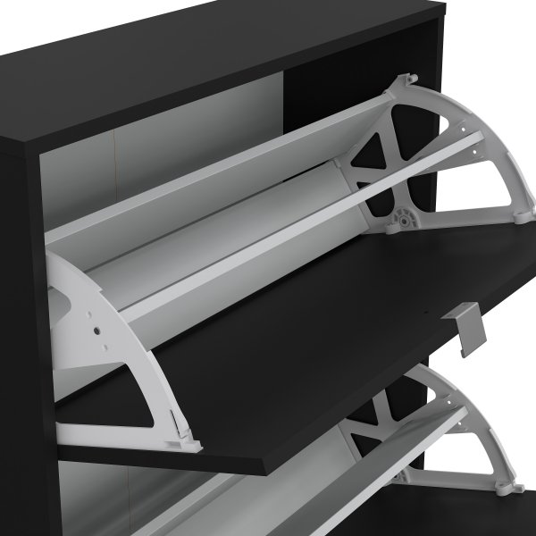 Skoskåp med 3 lutbara dörrar - Matt svart Skoskåp med 3 lutbara dörrar - Matt svart