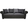 Delux 3-sits soffa med kuvertkuddar - Gr/Antracit/Vintage + Textilskydd fr mbler