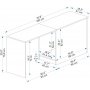 Newra bureau 180 x 47 cm - Licht walnoot/wit