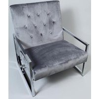 Velvet Fåtölj - Grå / Krom Velvet Fåtölj - Grå / Krom