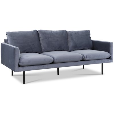 Carolina 3-sits soffa sammet ljusblå