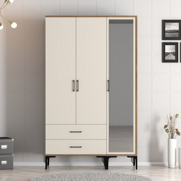 Armoire Kumsal 8 Noyer/crème Armoire Kumsal 8 Noyer/crème