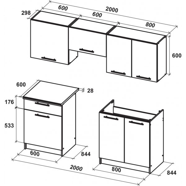 Marija komplett kk 200 cm - Vanilla/sonoma ek/vit