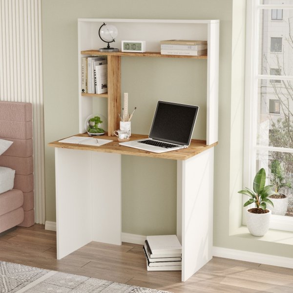Bernt bureau 148,6 x 90 cm - Grenen/wit