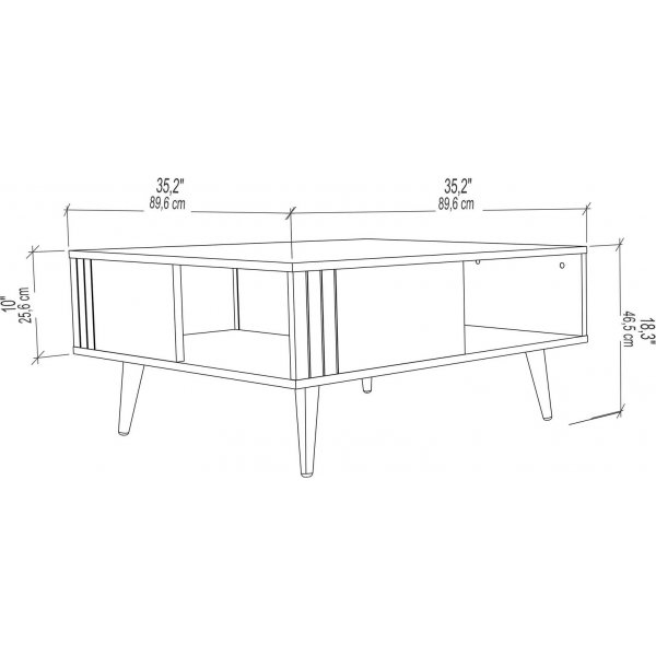 Table basse de Rona 89,6 x 89,6 cm - Chne