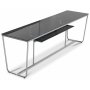 Stella mediabnk - Svart marmorerat glas / Kromat underrede