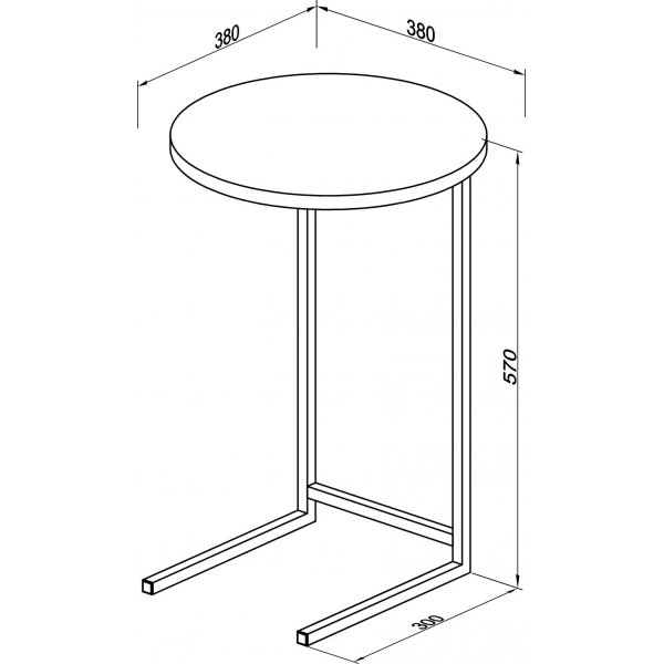 Mitazor sidobord Ø38 cm - Grå marmor/svart Mitazor sidobord Ø38 cm - Grå marmor/svart