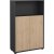 Bibliothque basse avec portes Sign - Gris mat/hickory