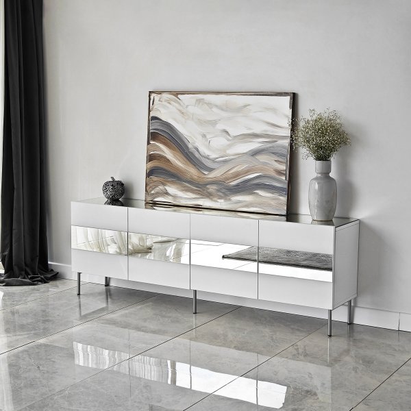 Banc média Leon - Blanc/argent Banc média Leon - Blanc/argent