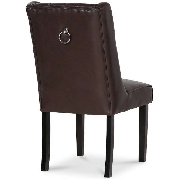 Lamier matgrupp Bord med 4 st Windsor stolar i brunt PU med rygghandtag Lamier matgrupp Bord med 4 st Windsor stolar i brunt PU med rygghandtag