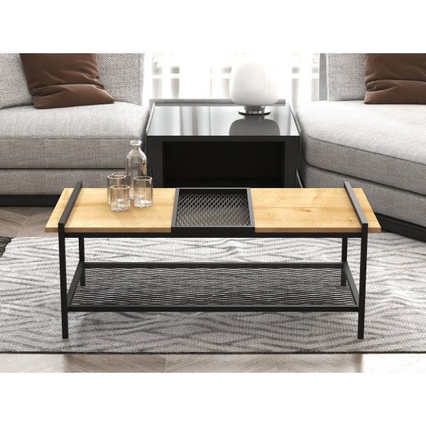 Table basse Mata 120 x 56 cm - Noyer/noir