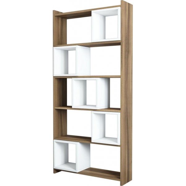 Bibliothque Box - Noyer/blanc