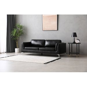 Soffa 3-sits svart PU - Cansas Soffa 3-sits svart PU - Cansas