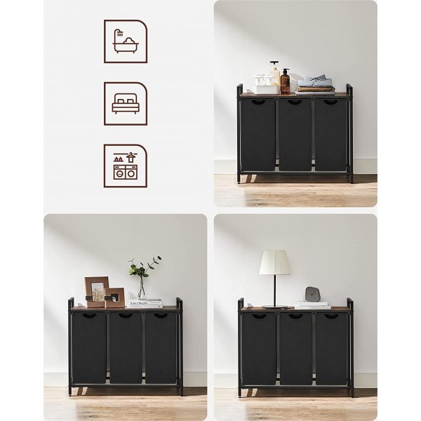 Ambrette Trio wasmand - Zwart/bruin Ambrette Trio wasmand - Zwart/bruin