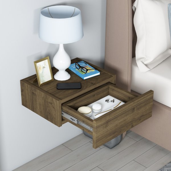 Luminia vägghängt sängbord - Valnöt Luminia vägghängt sängbord - Valnöt