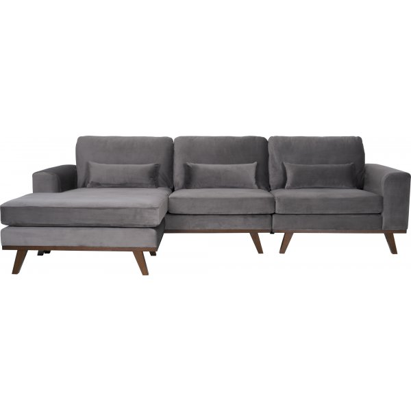 Divansoffa i grått sammet - Copenhagen + Fläckborttagare för möbler Divansoffa i grått sammet - Copenhagen + Fläckborttagare för möbler