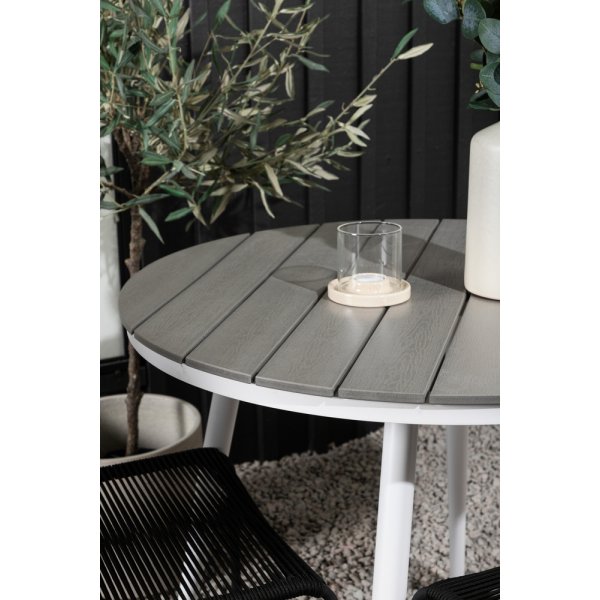 Break utematgrupp med 2 st Lindos stolar - Grå/Vit Break utematgrupp med 2 st Lindos stolar - Grå/Vit